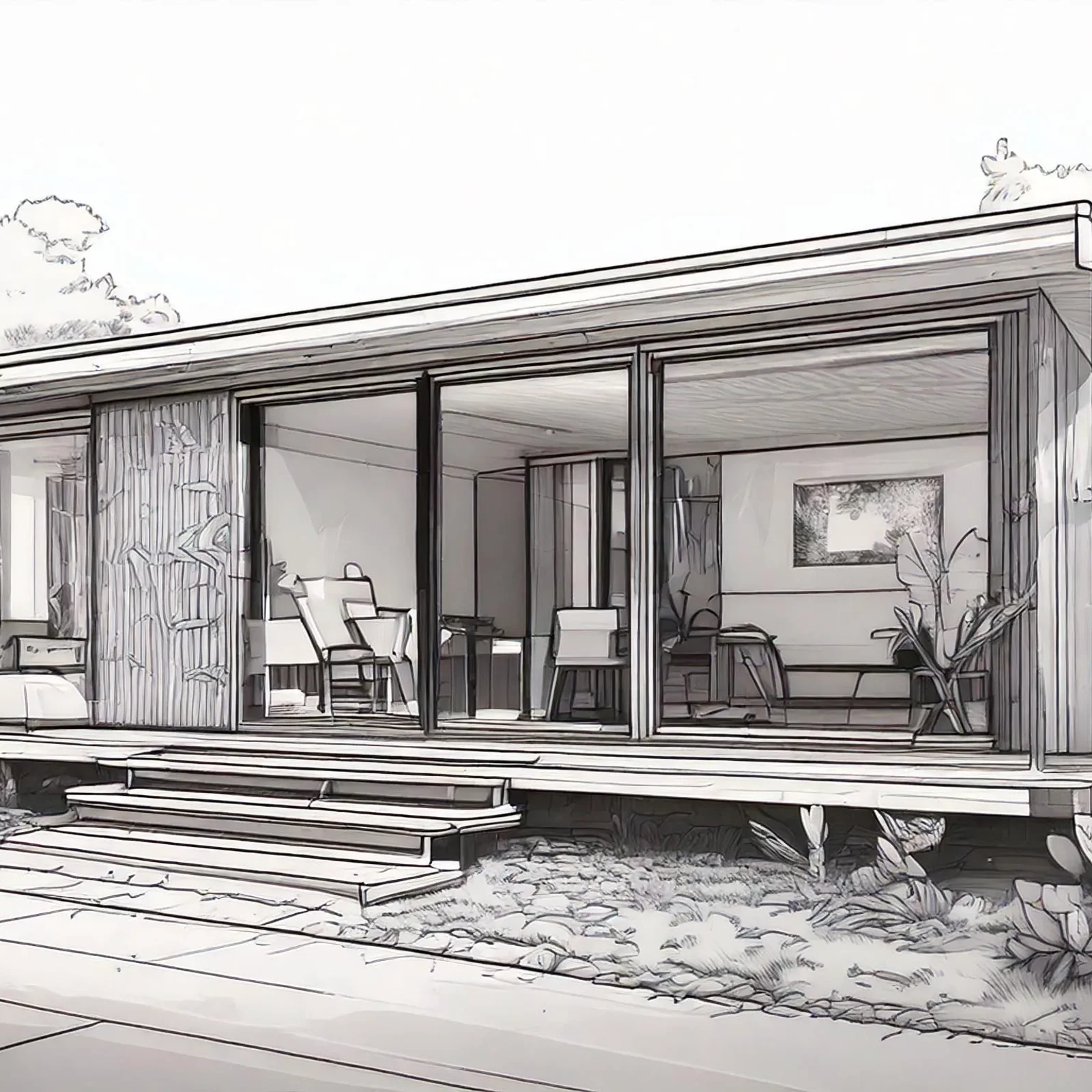 Modern summerhouse with bi-fold doors
